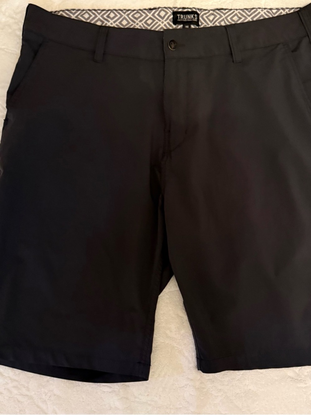 TRUNKS Men’s Flat Front Black Performance Shorts